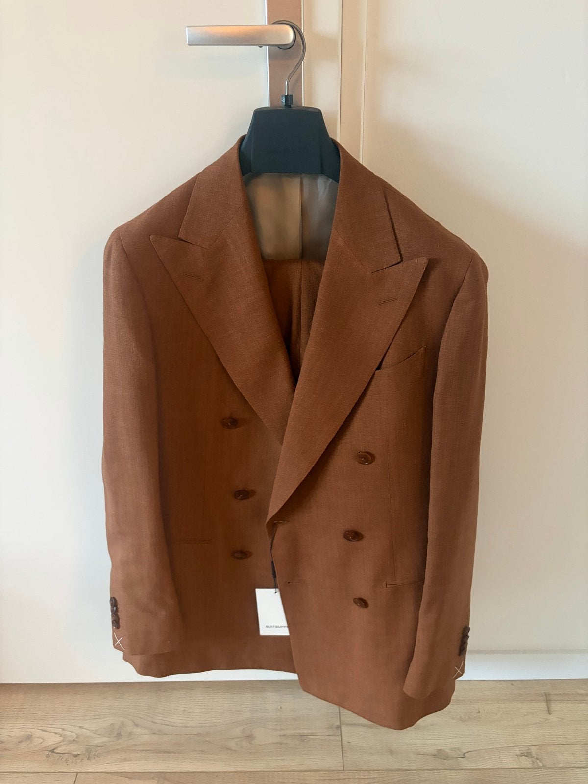 Suitsupply Havana Donker Oranje Wol Zijde Linnen Pak Maat 48, Ophalen of Verzenden, Zo goed als nieuw, Maat 48/50 (M), Oranje