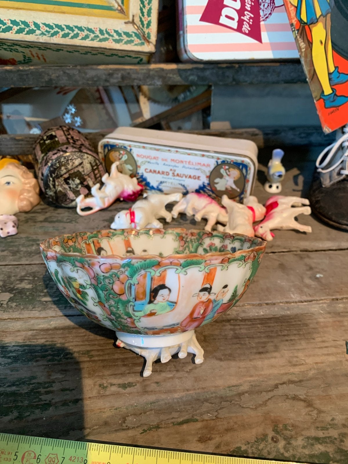 Antieke Chinese Famille Rose Porseleinen Kom, Antiek en Kunst, Ophalen of Verzenden