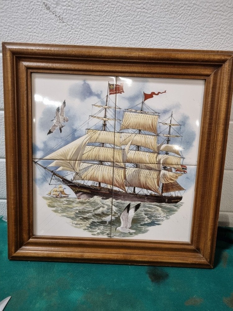 schilderij tegels schip atlantic mermaid, Ophalen of Verzenden, 'T Olde Gre-j, Info@toldegrej.nl, Endepoelstraat 20f Didam