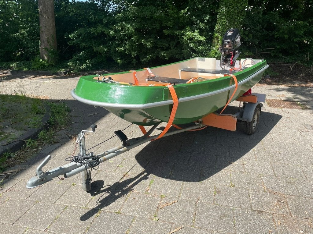Bootje met trailer en buitenboordmotor, 6 pk, 2 m, 3 m, Trailer