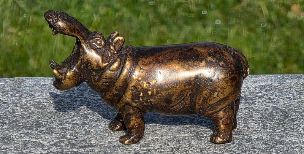 NIJLPAARD / bronzen beeld / 6,5 cm hoog, Ophalen of Verzenden, Wild dier, Beeldje of Figuurtje