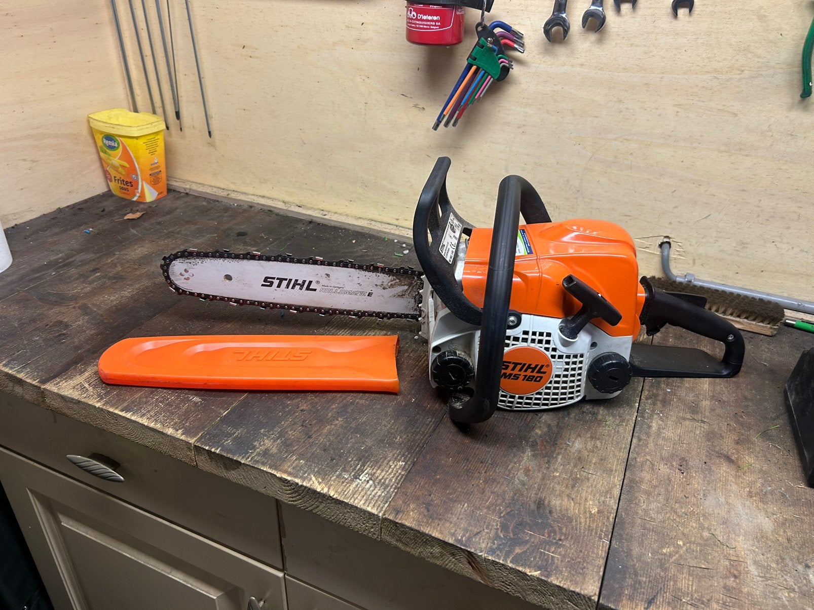 Stihl ms180 kettingzaag, Ophalen, 70 mm of meer, Kettingzaag, Zo goed als nieuw