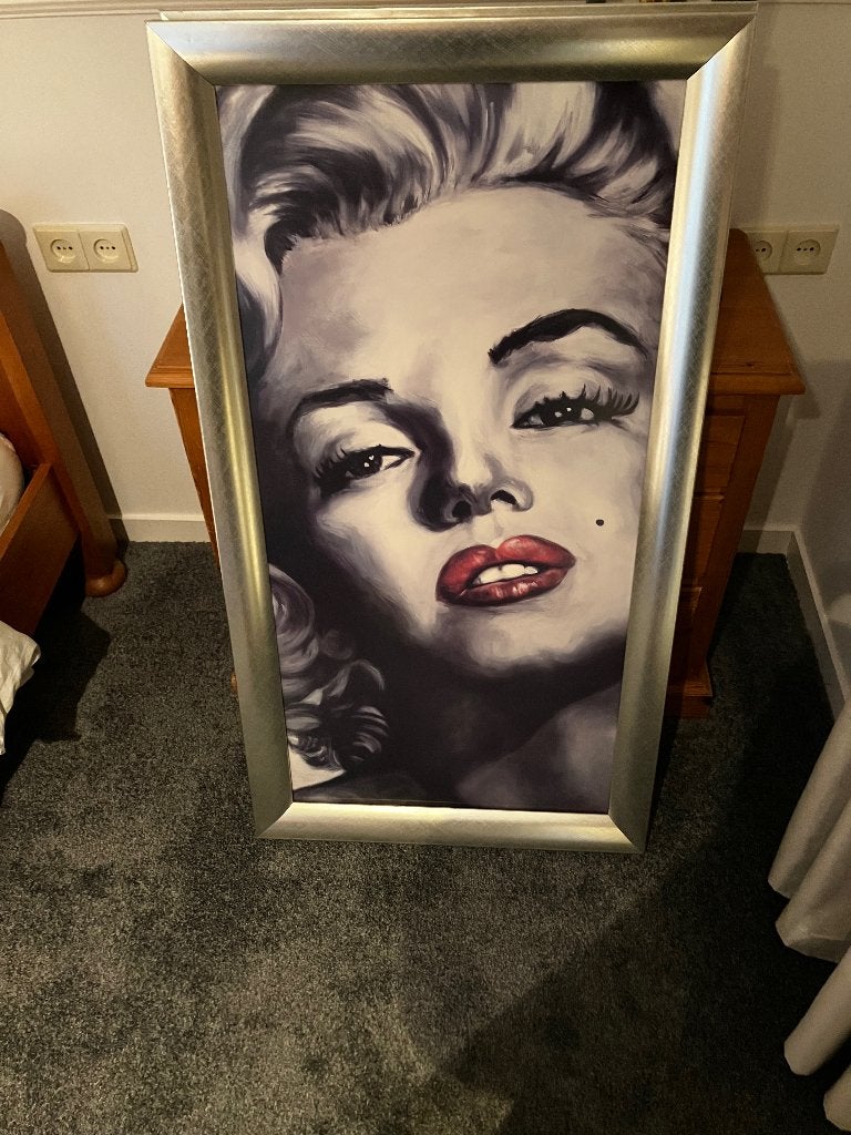 Schilderijen Audrey Hepburn en Marilyn Monroe, Antiek en Kunst, Kunst | Schilderijen | Modern, Ophalen, Figuren, Hout, Ingelijst
