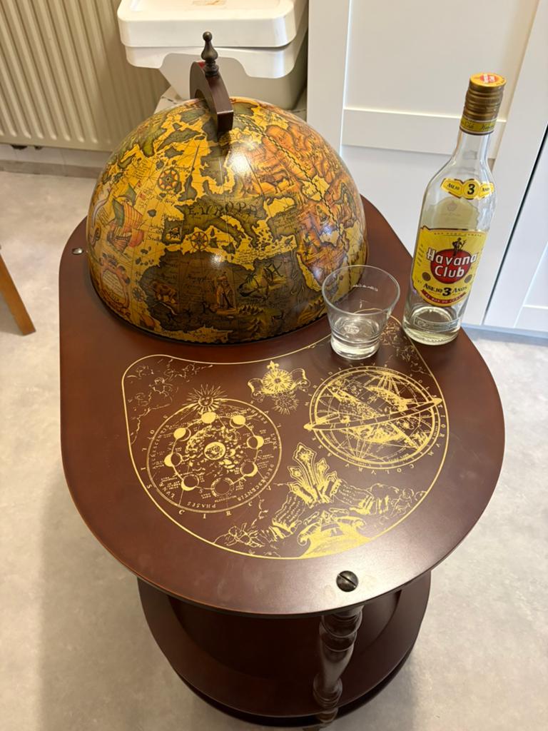 Plateau bar globe drank wereldbol barglobe minibar globebar, Ophalen of Verzenden