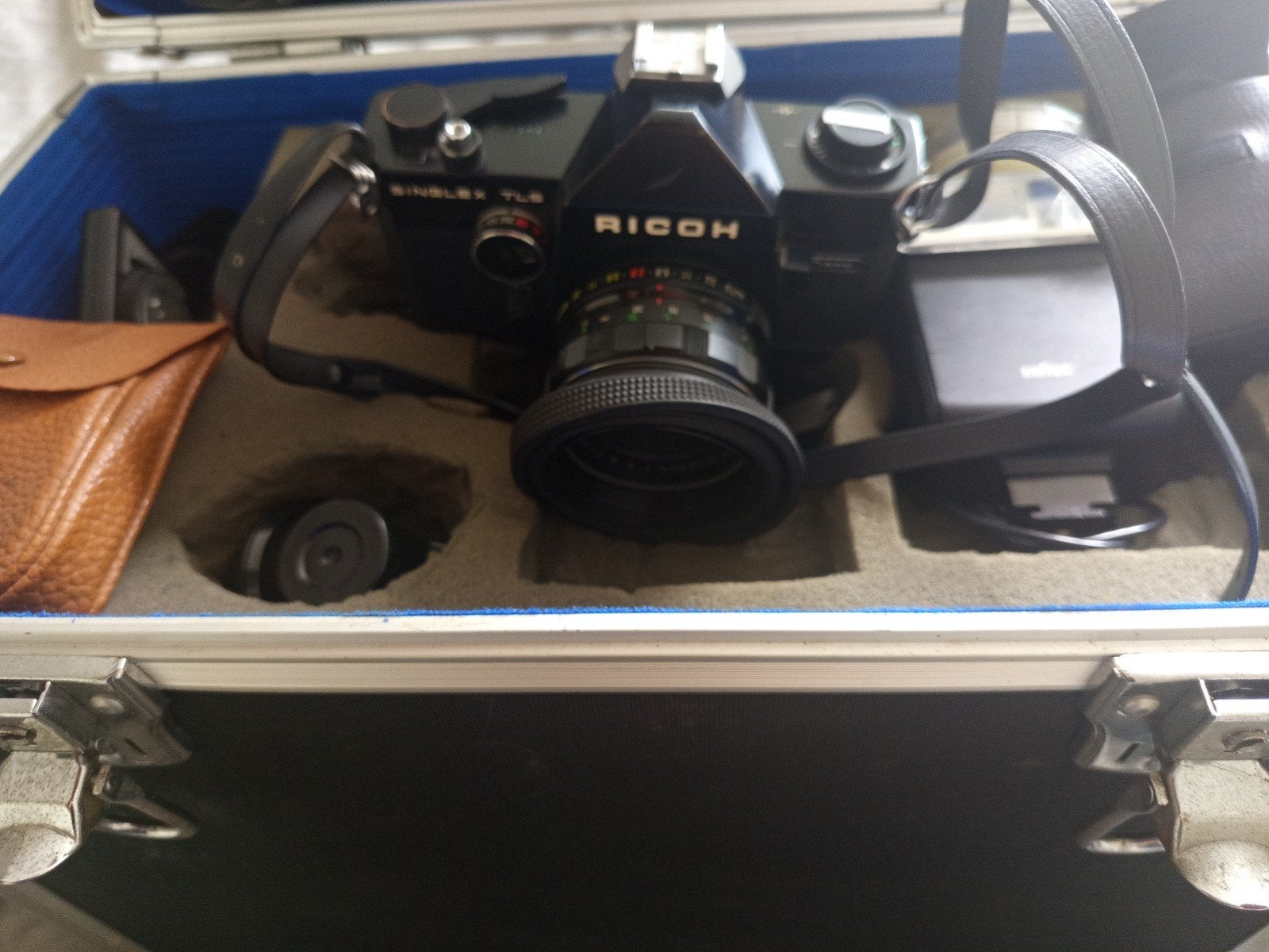 vintage Ricoh Singlex TLS Spiegelreflexcamera met accessoire, Audio, Tv en Foto, Ophalen, Gebruikt, Spiegelreflex, Overige Merken