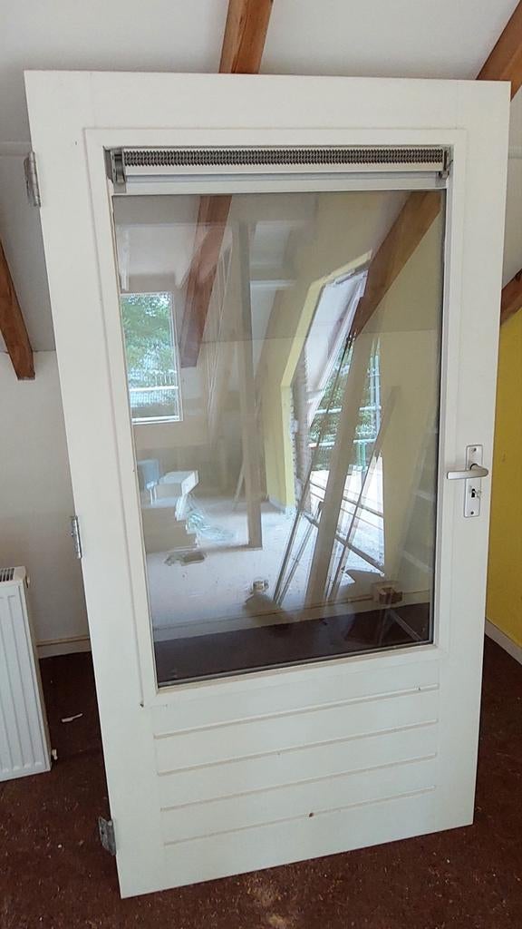 Buitendeur/balkondeur, Doe-het-zelf en Verbouw, Gebruikt, Deurkozijn, 150 tot 225 cm, Hout