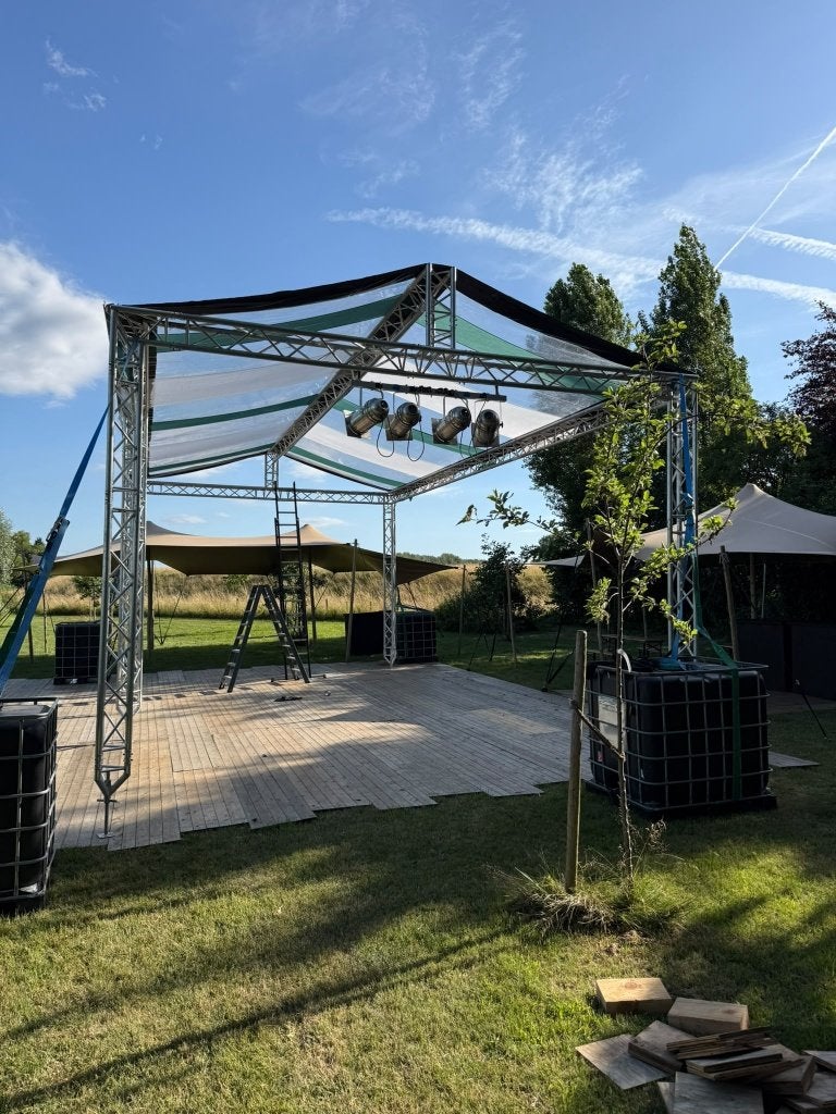 Eurotruss podiumtent 10 x 5,5 m, Ophalen, Gebruikt
