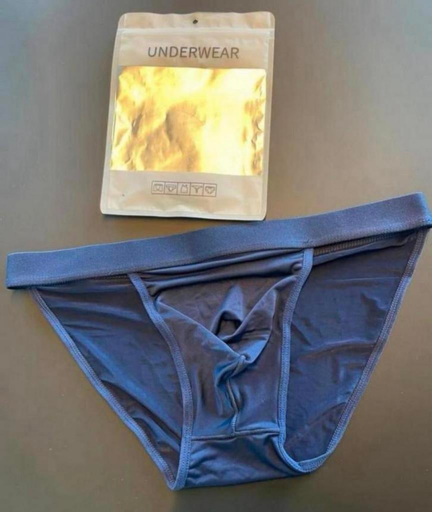 Polyamide tanga slip heren, Verzenden, Blauw, Slip