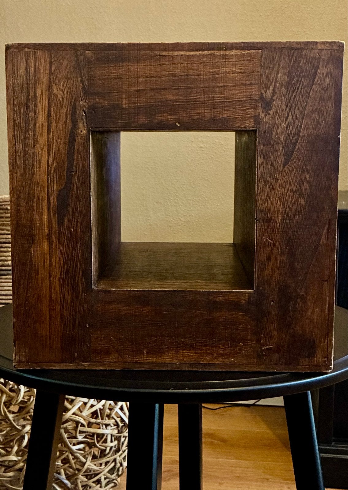 Houten kubus / bijzettafel / decoratie standaard, Hout, Gebruikt, Ophalen of Verzenden, Landelijk
