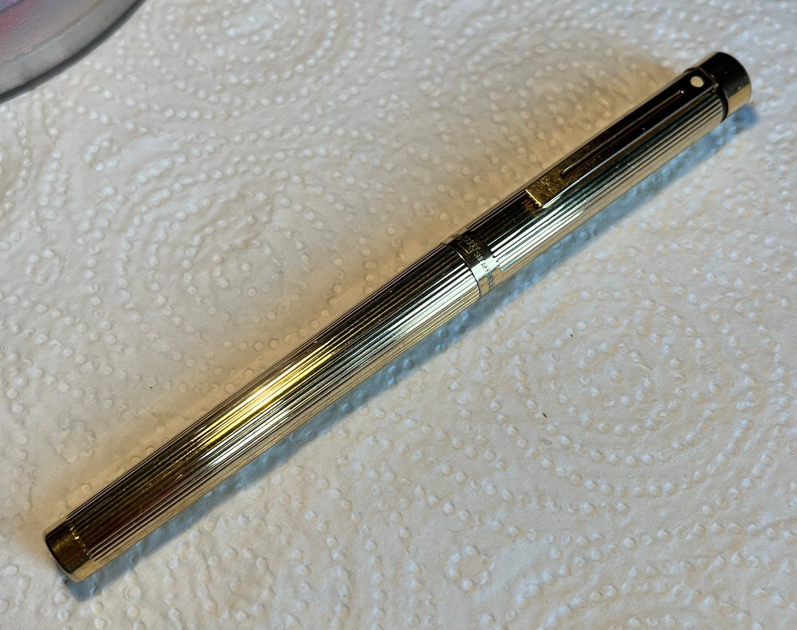 Vintage vergulde Sheaffer vulpen met 585 gouden pennetje, Ophalen of Verzenden, Gebruikt, Vulpen, Sheaffer