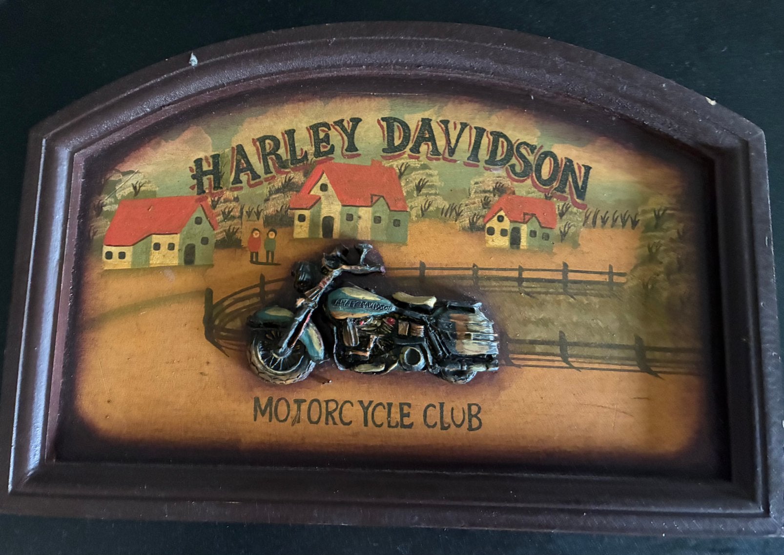 Vintage Harley Davidson Motorcycle Club Wandbord, Ophalen, Gebruikt, Motoren