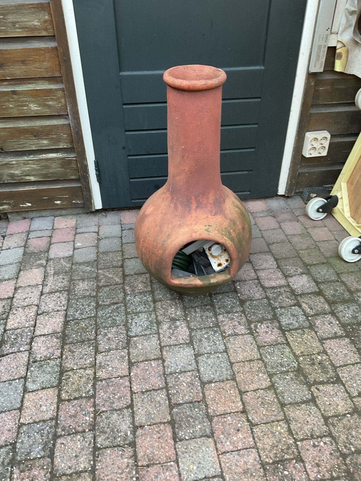 Terracotta tuinhaard met standaard, Ophalen, Gebruikt, Vuurton