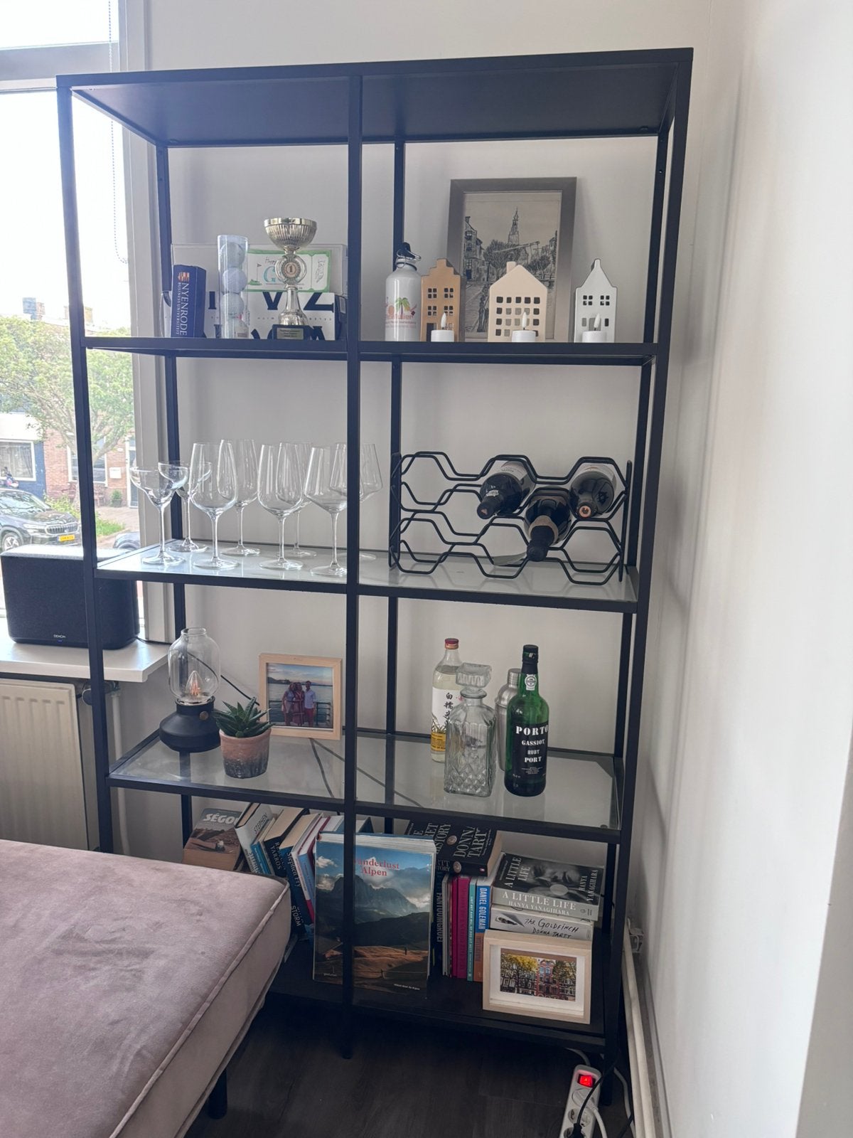 Ikea, VITTSJÖ Stellingkast, zwartbruin/glas, Ophalen, Nieuw, 50 tot 100 cm, Glas