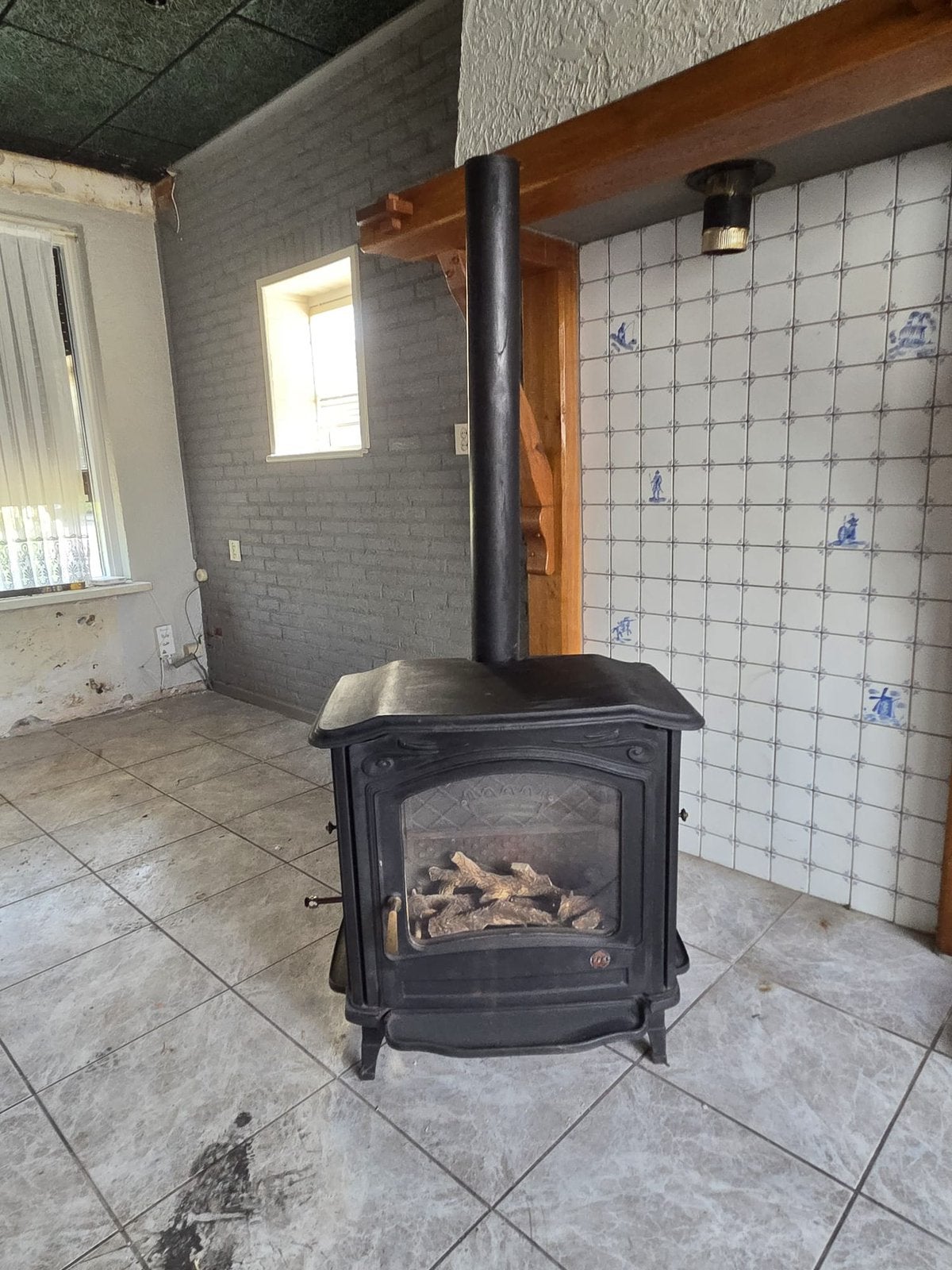 Gaskachel, Huis en Inrichting, Kachels, Ophalen, Gebruikt, Gas, Vrijstaand