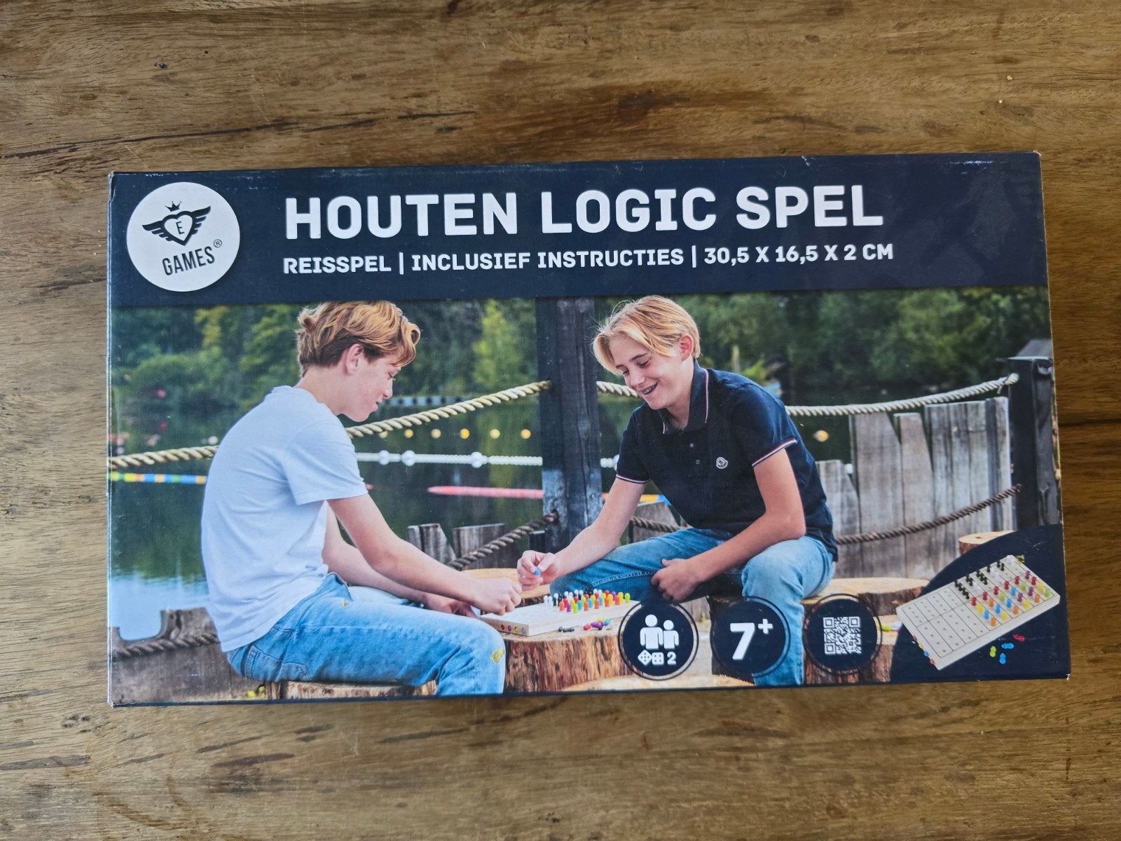Houten Logic Spel - Mastermind variant (Reisspel), Een of twee spelers, Ophalen of Verzenden, Zo goed als nieuw, Reisspel
