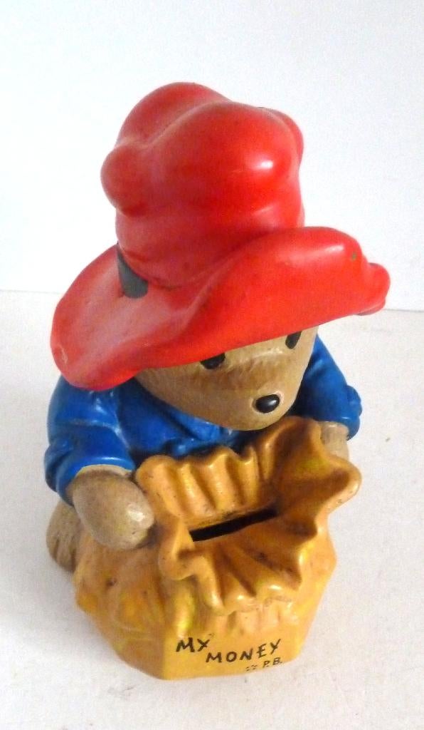 Paddington spaarpot Schleich © 1990 zonder sleutel, Ophalen of Verzenden, Kuifje, Zo goed als nieuw, Beeldje of Figuurtje