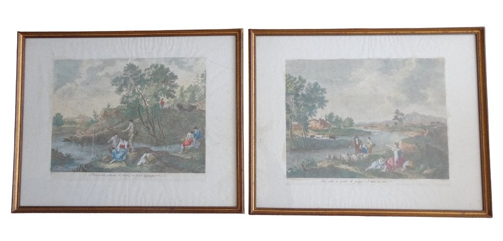 Veilinghuis Oranje BIEDEN GESTART 2 ets Francesco Zuccarelli, Ophalen, Dagelijks leven, Ets, 47 cm