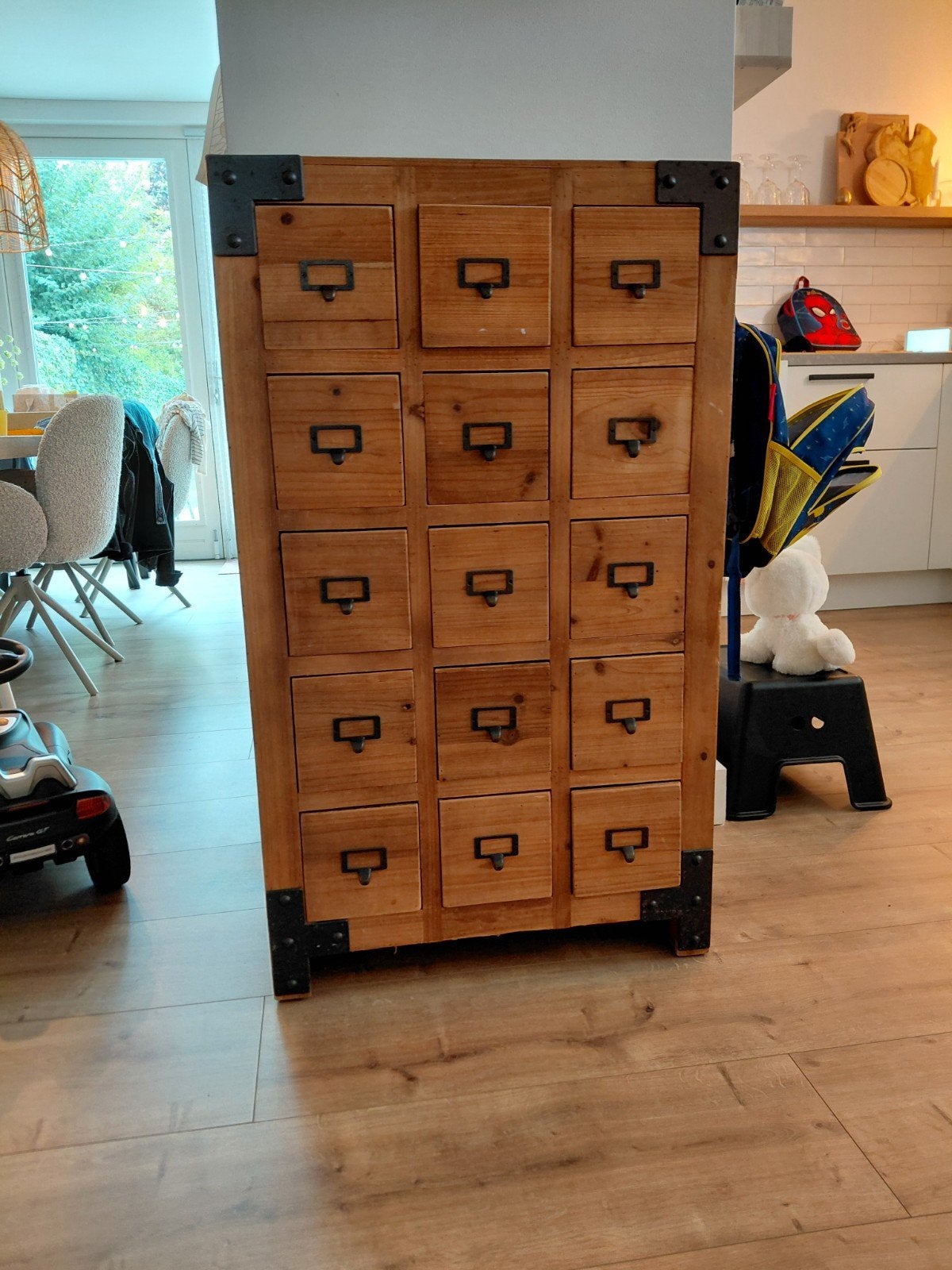 Houten ladekast met 15 lades - Vintage stijl, Ophalen, Gebruikt