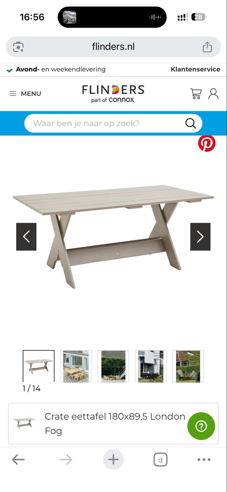 HAY Crate Eettafel 180 London Fog - Nieuw in doos, Ophalen, Nieuw, 50 tot 100 cm, Vijf personen of meer