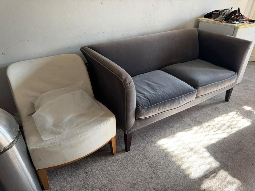 Gratis af te halen: bank en fauteuil / stoel, Huis en Inrichting, Banken | Sofa's en Chaises Longues, Ophalen, Gebruikt, Tweepersoons