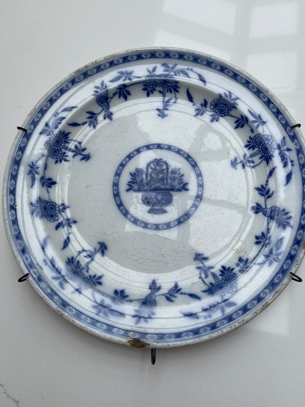 Groot wandbord Royal Sphinx Boch wit blauw 33cm, Antiek en Kunst, Ophalen of Verzenden