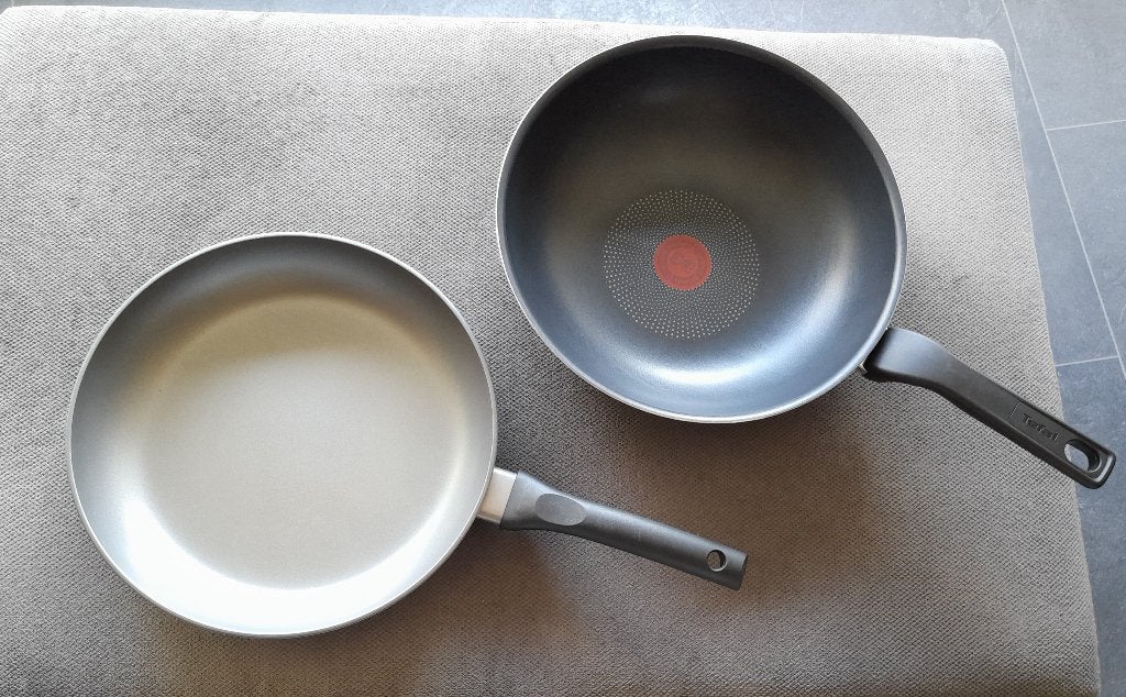 Wok Tefal en koekenpan BK, Huis en Inrichting, Ophalen, Gebruikt, Rvs, Wok