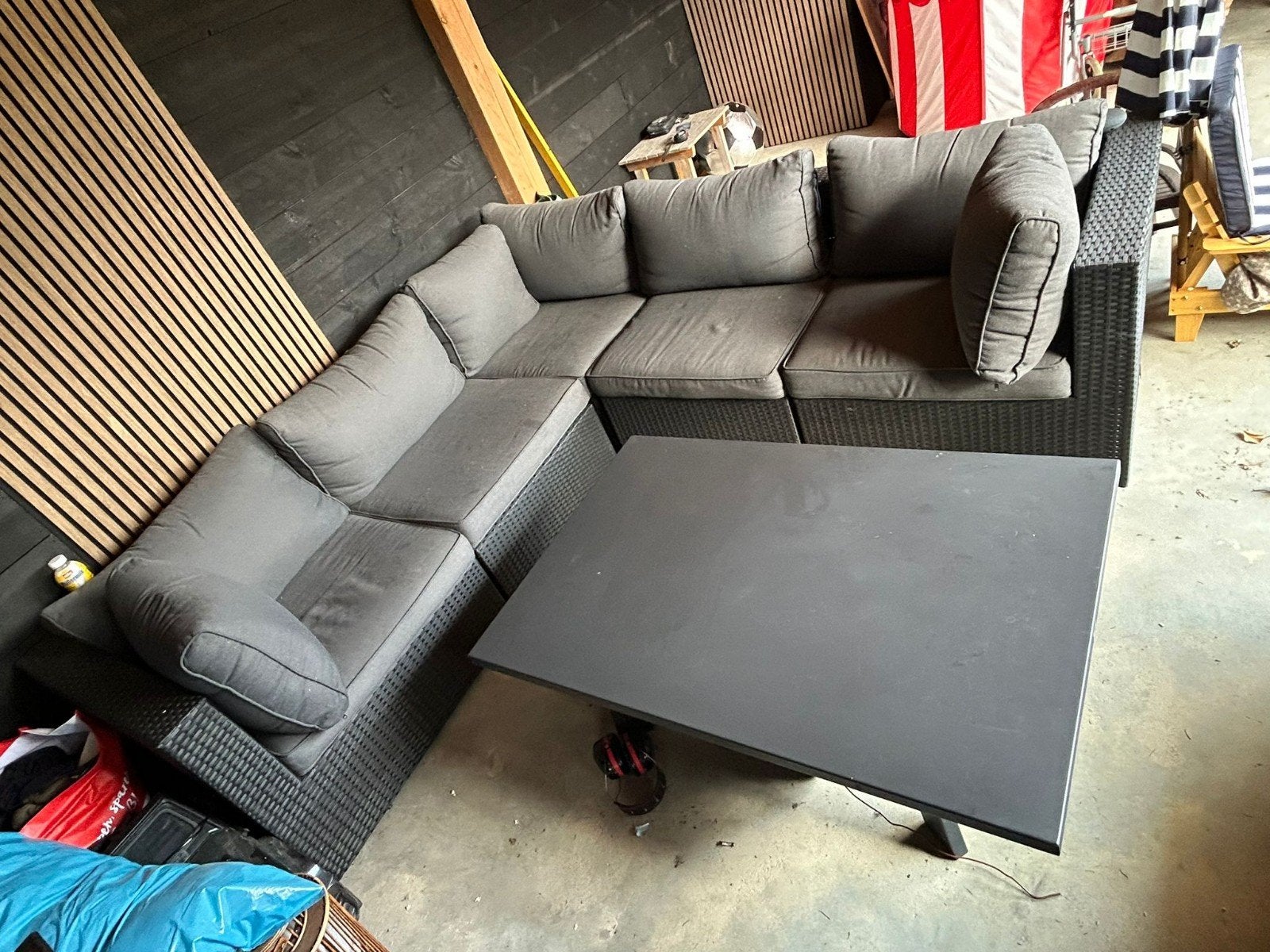 Wicker Loungeset met Tafel en Stoel - Zo goed als nieuw, Ophalen of Verzenden, Zo goed als nieuw, Wicker, Stoel