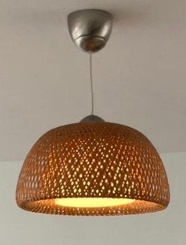 IKEA böja bamboe hanglamp - zo goed als nieuw, Ophalen, Zo goed als nieuw, Natuurlijk materiaal, E27 (groot)