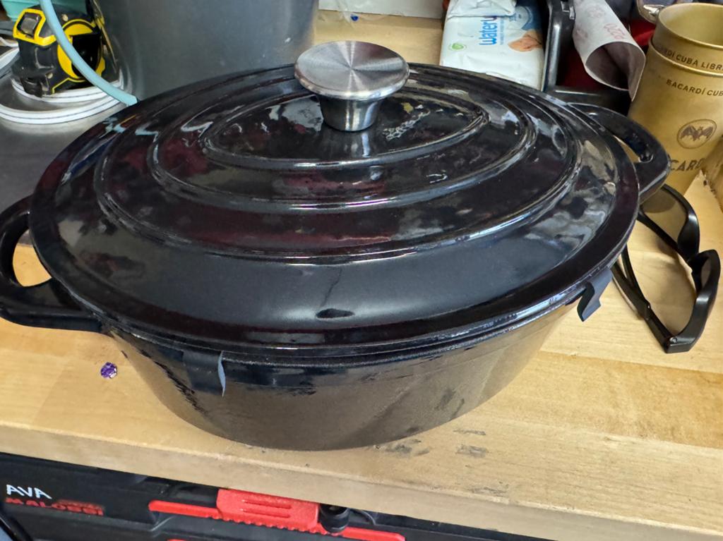 Nieuwe gijtijzere braadpan, Ophalen of Verzenden, Zo goed als nieuw, Gietijzer, Koekenpan of Braadpan