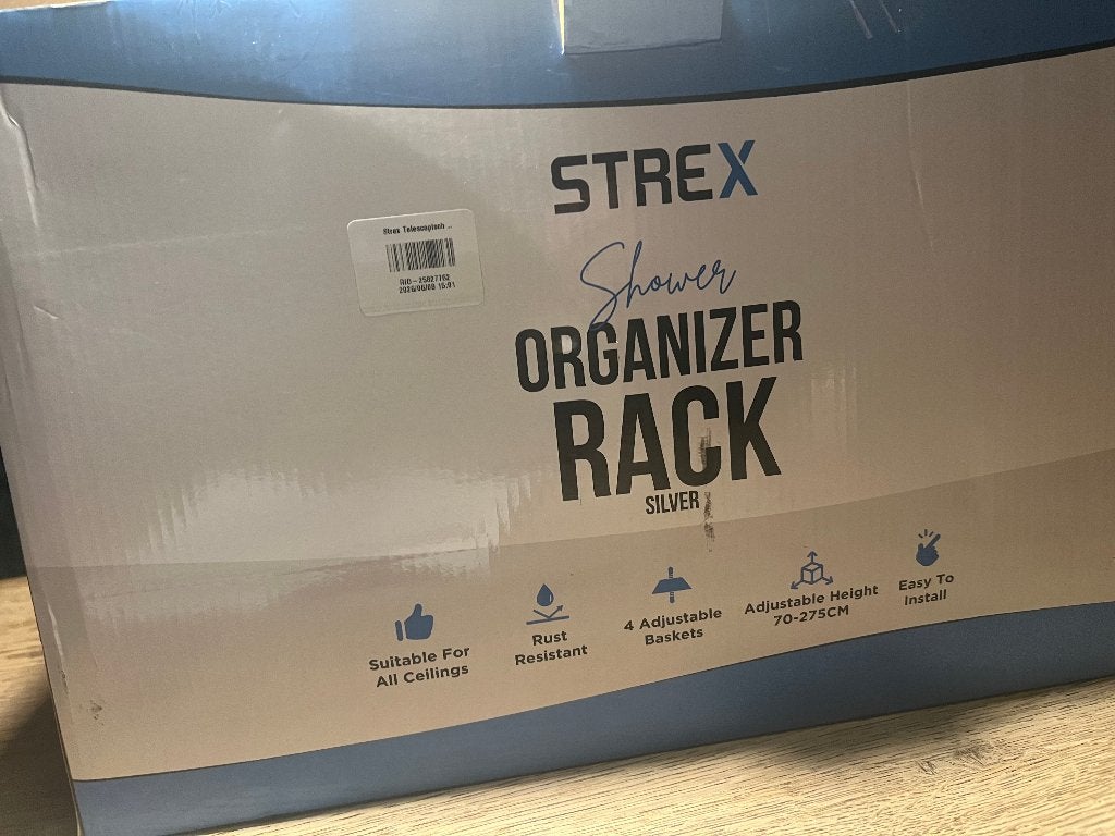 strex telescopisch doucherek, Huis en Inrichting, Badkamer | Badtextiel en Accessoires, Ophalen, Nieuw, Grijs, Badkamerrek