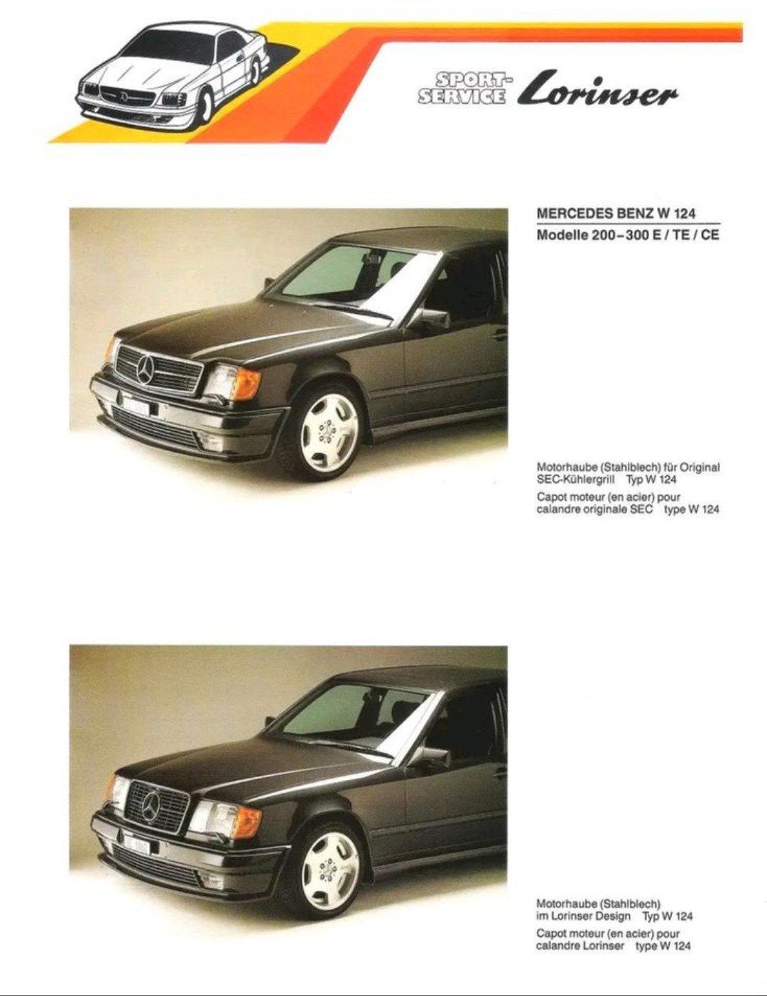 Suche Lorinser Mercedes-Benz W201, W124 Brochure, Ophalen of Verzenden