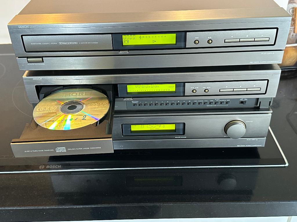 DENON stereoset receiver + cassettedeck en cd-speler werkend, Gebruikt, Tuner of Radio, Losse componenten, Ophalen