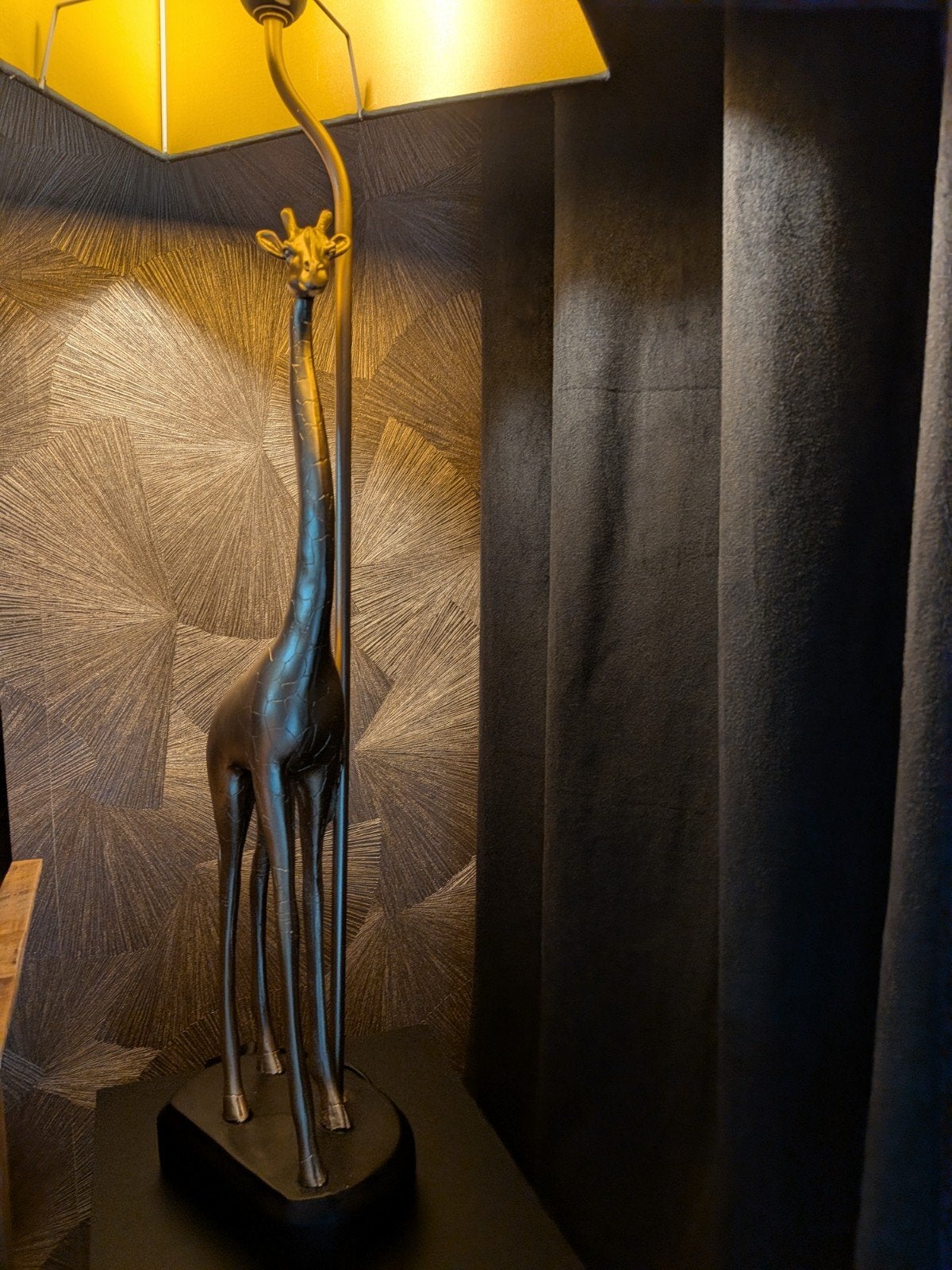 mooie Claire en Eef. giraf lamp, Goud, Ophalen of Verzenden, Zo goed als nieuw, 80 cm