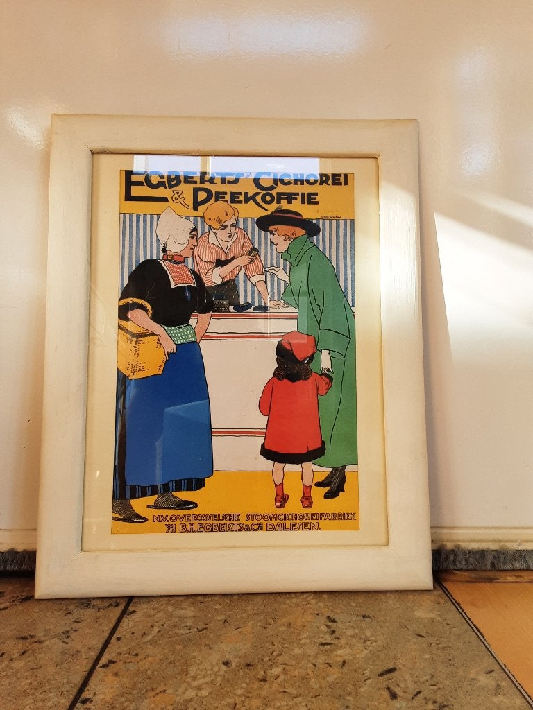 Affiche van Willy Sluiter - Egberts' Cichorei & Peekoffie, Antiek en Kunst, Nederlandse school, Portret of Personen, Ophalen of Verzenden