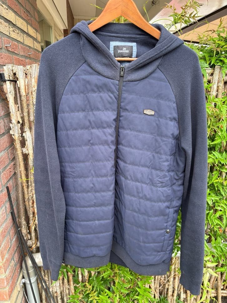 Vanguard vrijetijds jack met capuchon en gebreide mouwen, Ophalen of Verzenden, Zo goed als nieuw, Maat 56/58 (XL), Blauw