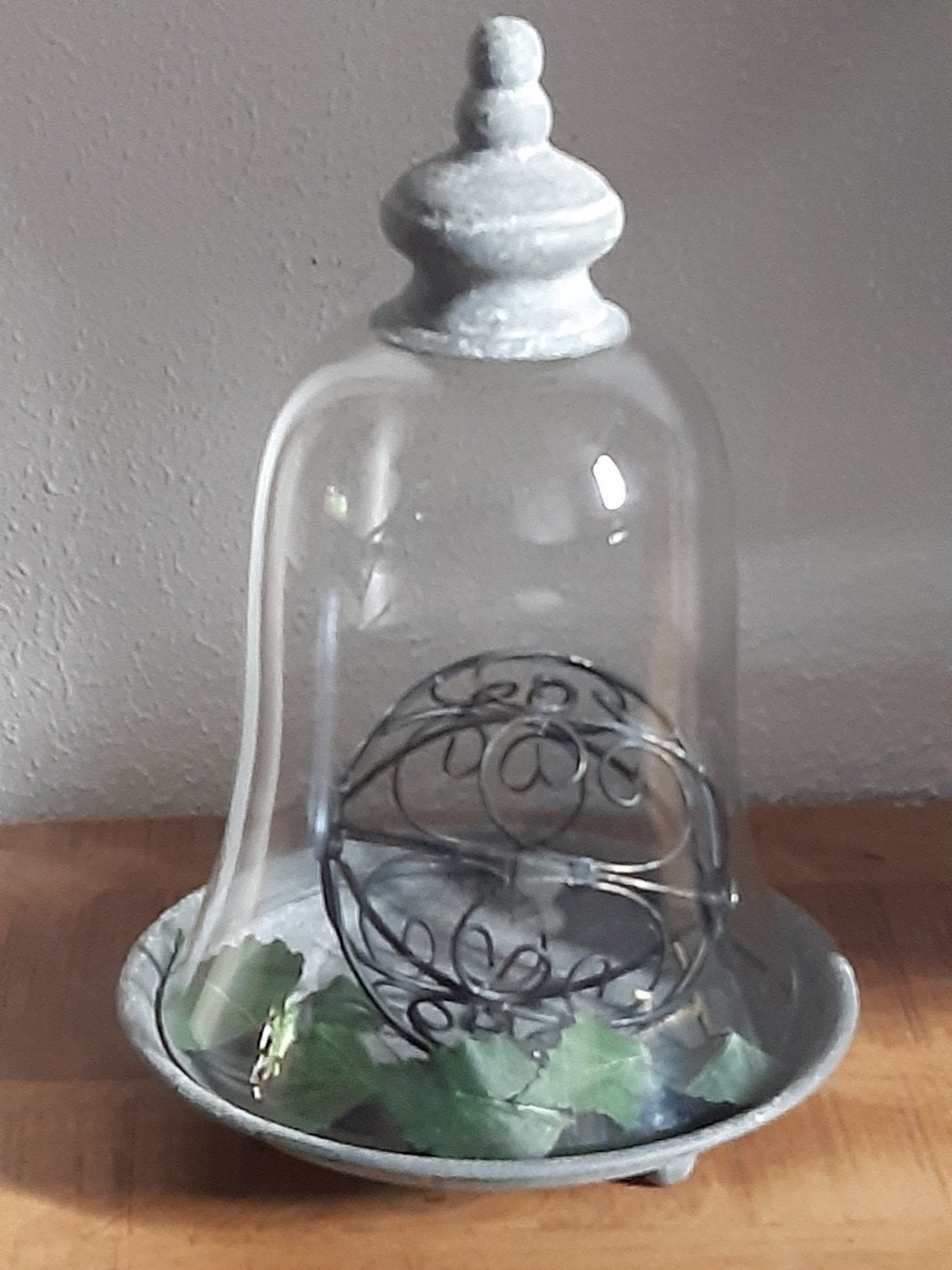 Landelijke stolp ,ijzeren bord+ knop chique 'oldgrey', Ophalen of Verzenden