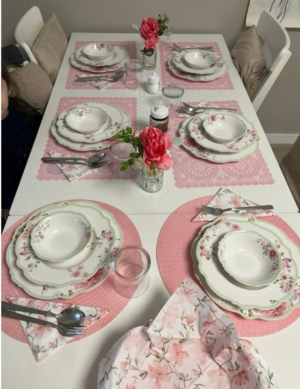 Prachtig bloemig servies - Compleet set voor 6 personen, Huis en Inrichting, Ophalen, Overige merken, Vintage, Zo goed als nieuw