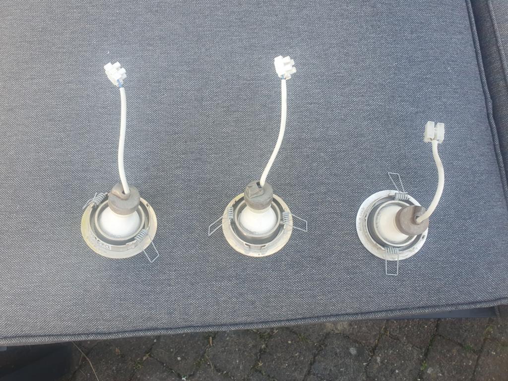 3 inbouw halogeen spotjes, Ophalen, Zo goed als nieuw, Minder dan 50 watt, Lamp met armatuur