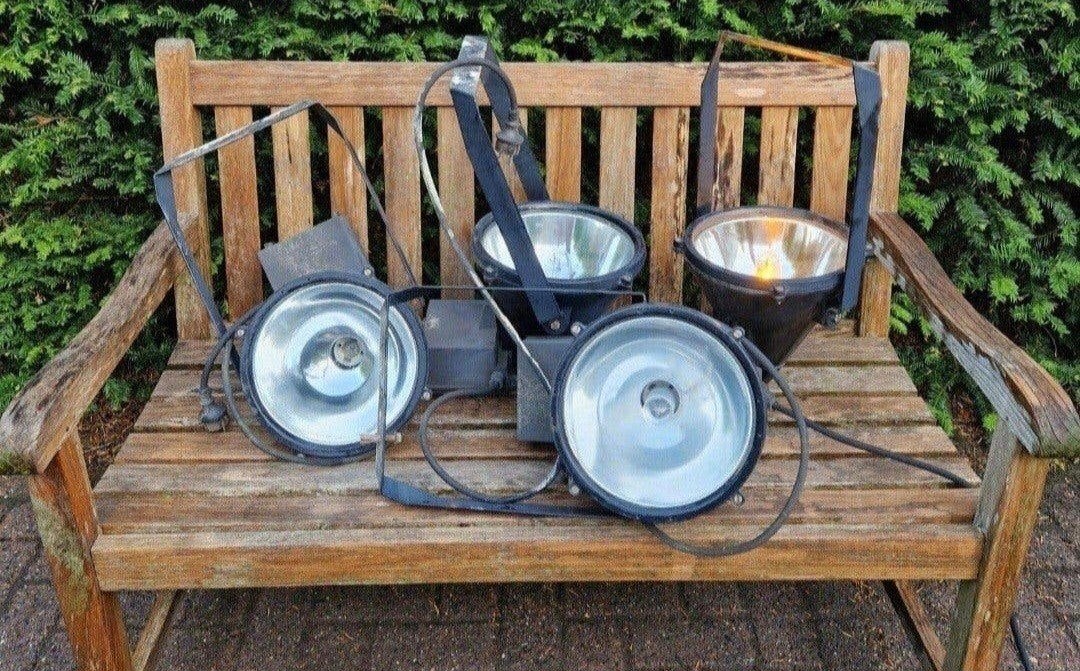 Set van 4 Gebruikte Buitenlampen met Rood Lichteffect, Ophalen, Gebruikt, Minder dan 50 watt, Overige typen