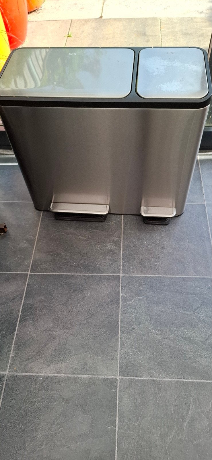 Pedaalemmer Prullenbak met 3 vakken RVS, Ophalen, 50 – 75, Met pedaal, 40 liter of meer