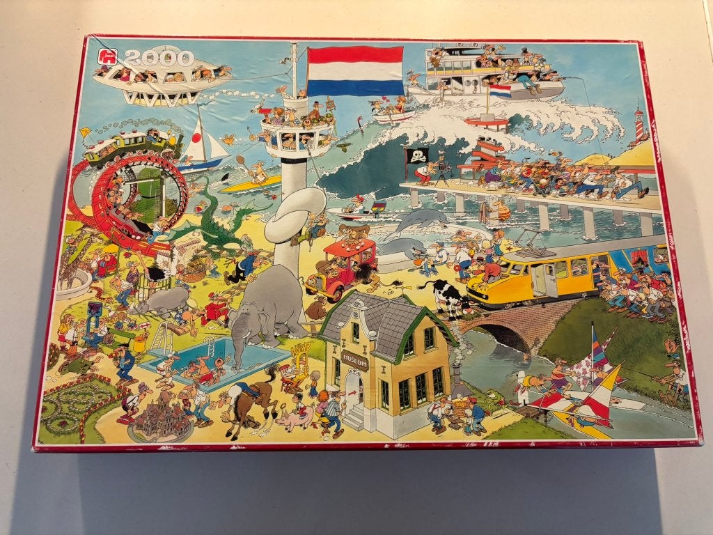 Jumbo jan van haasteren 2000 st ter land ter zee in de lucht, Ophalen of Verzenden, Meer dan 1500 stukjes, Zo goed als nieuw, Legpuzzel