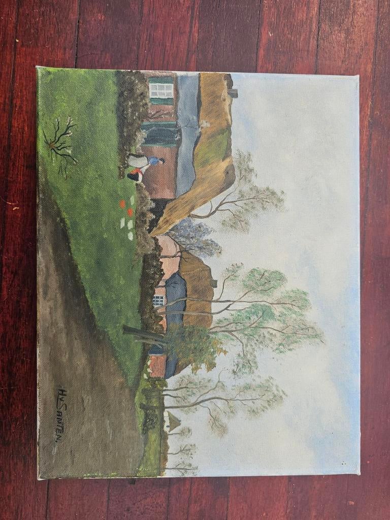 Hans van Santen Schilderij, Antiek en Kunst, Kunst | Schilderijen | Klassiek, Ophalen of Verzenden