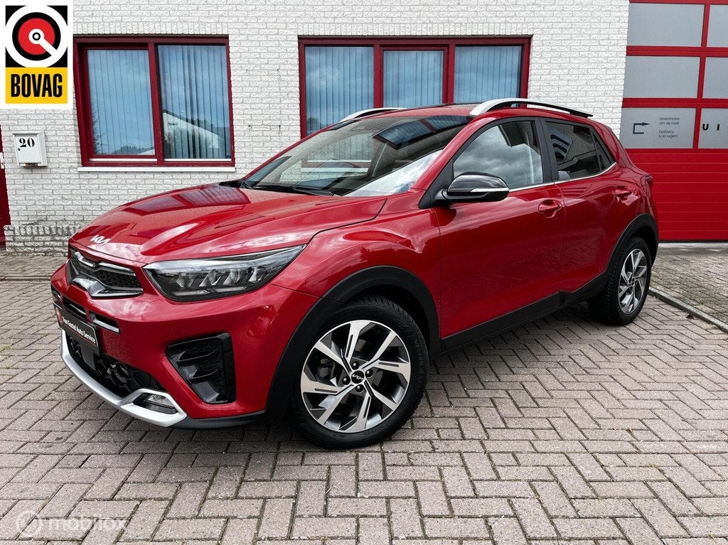 Kia Stonic 1.0 T-GDi GT-line NAVI/SCHUIFDAK/AUTOMAAT, Auto's, Kia, 1160 kg, Gebruikt, Zwart, Leder en Stof