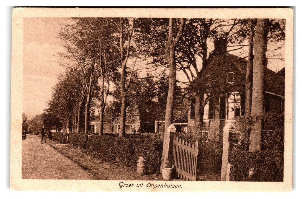 Oppenhuizen, Groet uit Oppenhuizen, Verzenden, 1920 tot 1940, Gelopen, Friesland