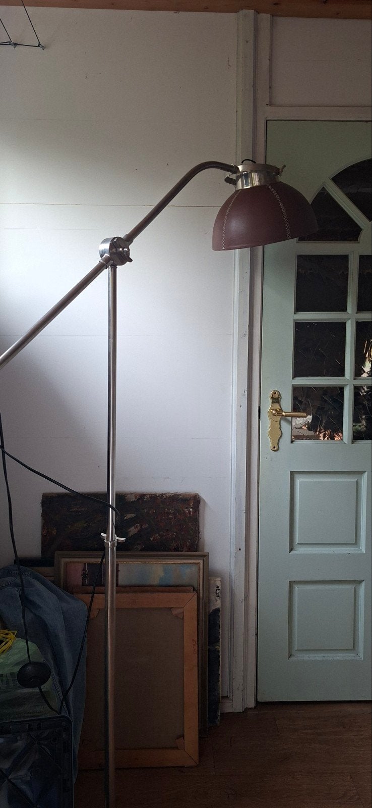 Vintage vloerlamp met leren kap, Ophalen