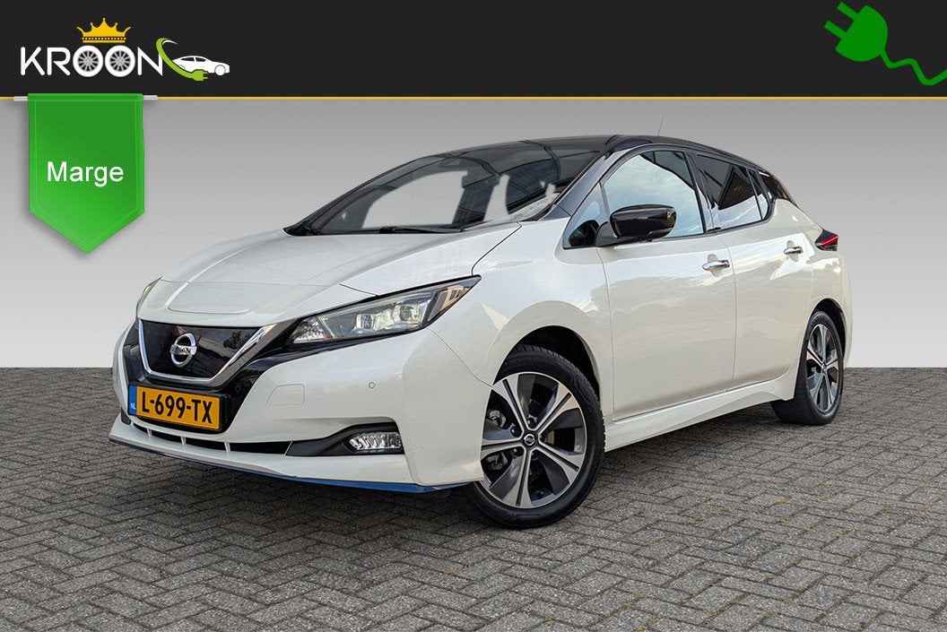 Nissan Leaf e+ N-Connecta 62kWh SOH 91% Trekhaak (bj 2021), Dealer onderhouden, Stof, Gebruikt, Zwart