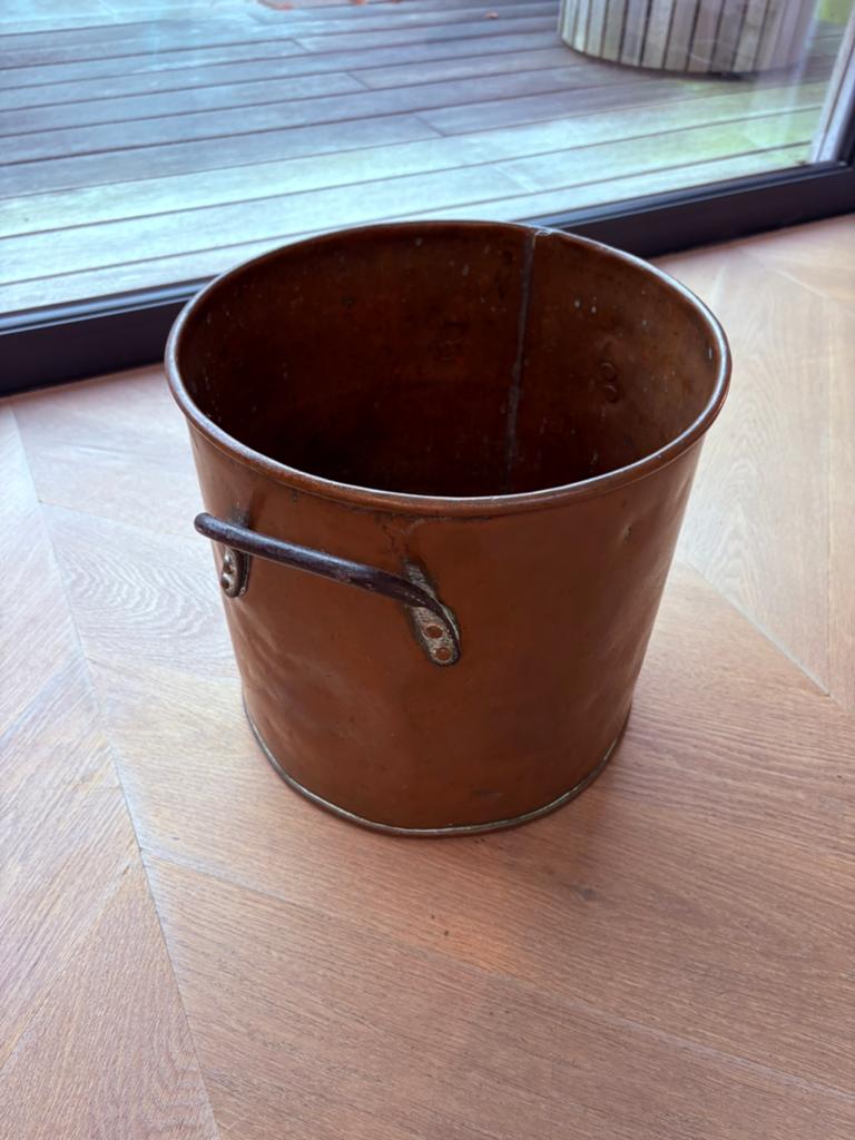 Koperen pot | ketel | met handvaten | hoogte 30cm | diam 28, Antiek en Kunst, Antiek | Koper en Brons, Ophalen of Verzenden