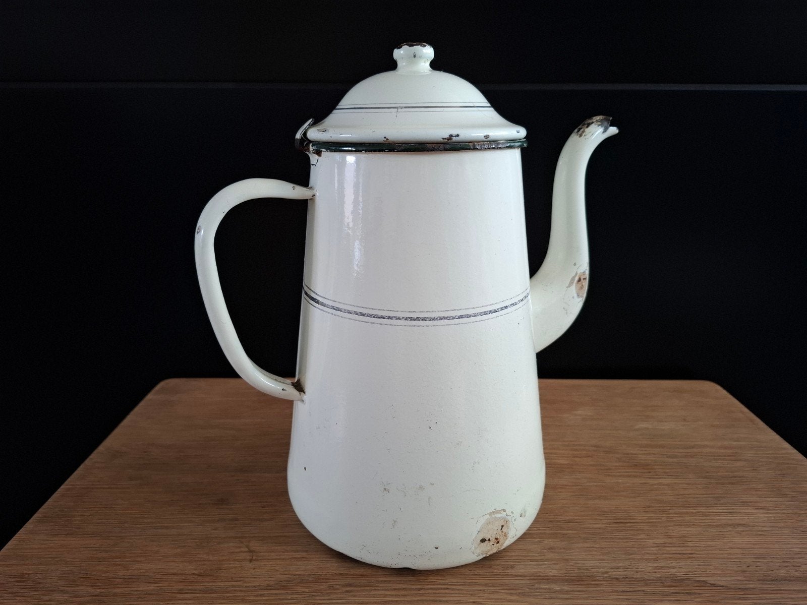 Witte emaille koffiepot (vintage), Ophalen of Verzenden