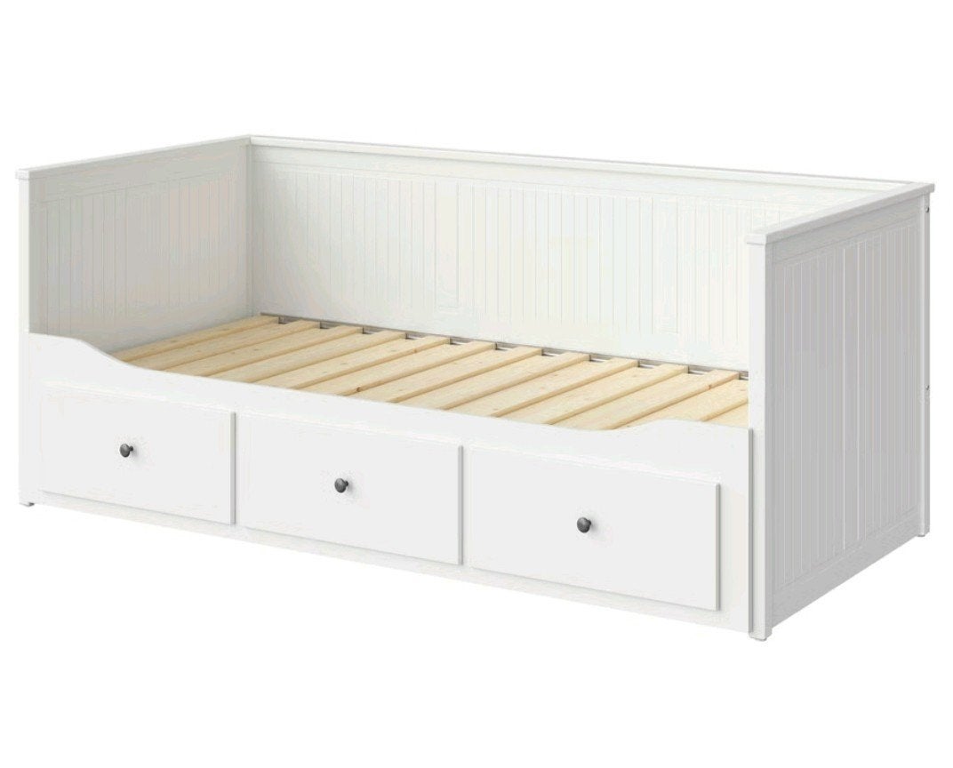 Ikea hemnes uitschuifbaar bed, Huis en Inrichting, Ophalen, Gebruikt, Eenpersoons, Wit
