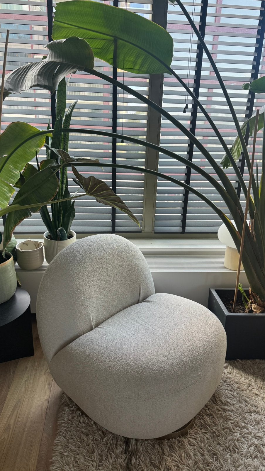 Ibiza Lounge Chair – Bouclé / Teddy, 75 tot 100 cm, Ophalen of Verzenden, Zo goed als nieuw, Boucle